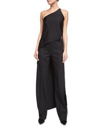 Narciso Rodriguez One Shoulder Tail Back Top Black