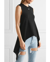 Off-White Open Back French Cotton Terry Top Black