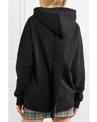 MM6 MAISON MARGIELA Oversized Cotton Jersey Hooded Top Black