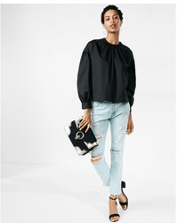 Express Oversized Puff Sleeve Cotton Blouse