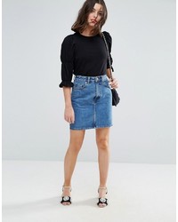 Asos Petite Petite Top With Double Puff Sleeve Detail