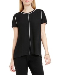 Vince Camuto Piped Detail Short Sleeve Blouse
