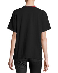 Opening Ceremony Piped Short Sleeve Top Black Pattern