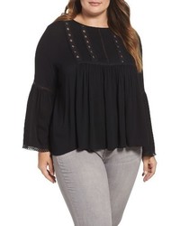 Lumie Plus Size Flare Sleeve Swing Top