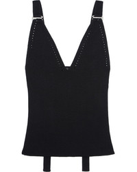 Calvin Klein Collection Ribbed Wool Blend Top Black