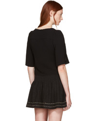 See by Chloe See By Chlo Black Textured Cropped Blouse