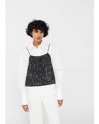 Mango Sequined Strap Top