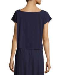 Eileen Fisher Short Sleeve Square Neck Box Top