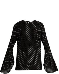Givenchy Star Fil Coup Bell Sleeved Crepe Top