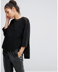 Asos Sweat Top With Sheer Inserts