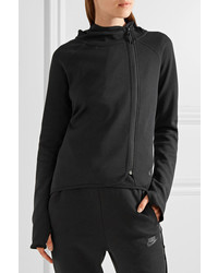 Nike Tech Fleece Cotton Blend Jersey Hooded Top Black