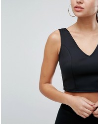 Asos Top With Deep Plunge In Scuba