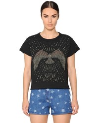 Valentino Eagle Studded Cotton Jersey Top