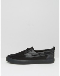 Asos Boat Shoes In Black