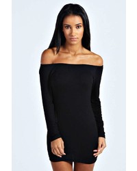 Boohoo Alice Off The Shoulder Long Sleeve Bodycon Dress