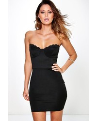 Boohoo Allaina Scallop Cup Detail Bodycon Dress