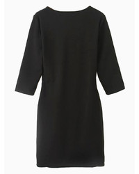 Choies Black V Neck Half Sleeve Bodycon Dress