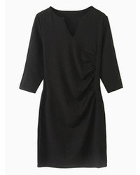 Choies Black V Neck Half Sleeve Bodycon Dress