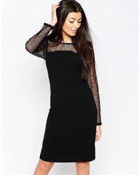 Ichi Bodycon Dress With Sheer Sleeves