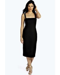 Boohoo Jen Square Neck Bodycon Midi Dress