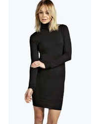 Boohoo Leanne Ruched High Neck Bodycon Dress