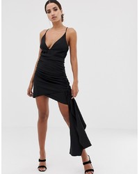 ASOS DESIGN Cami Mini Dress With Plunge Bodice And Drape Skirt Detail