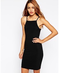 Asos Collection 90s Body Conscious Dress With High Neck In Rib
