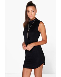 Boohoo Connie Ribbed Curved Hem Bodycon Dress