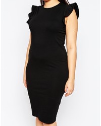 Asos Curve Body Conscious Dress With Frill Sleeve