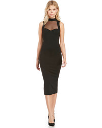 Dailylook Sultry Mesh Panel Bodycon Dress In Black Xs Xl