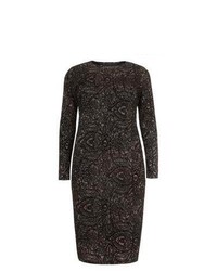 Exclusives New Look Ax Curve Black Lace Pattern Bodycon Dress