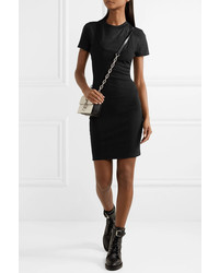 T by Alexander Wang Layered Ribbed Stretch Jersey Mini Dress