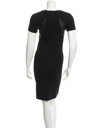 McQ by Alexander McQueen Leather Trimmed Bodycon Dress W Tags