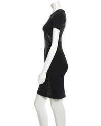 McQ by Alexander McQueen Leather Trimmed Bodycon Dress W Tags