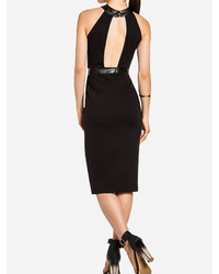 Choies Limited Edition Black Bodycon Backless Dress With Mesh Panel