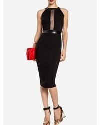 Choies Limited Edition Black Bodycon Backless Dress With Mesh Panel