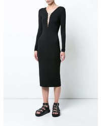 T by Alexander Wang Long Sleeved Lace Up Dress
