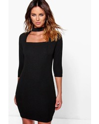 Boohoo Lucretia High Neck Cut Out Midi Bodycon Dress