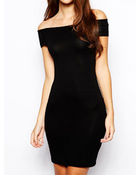 Choies Off Shoulder Bodycon Dress With Back Cut Out