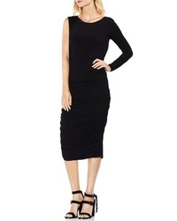 Vince Camuto One Sleeve Side Ruched Body Con Dress