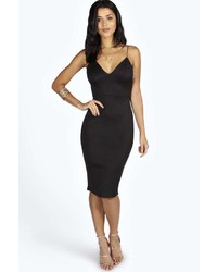 Boohoo Petite Fiona Plunge Neck Bodycon Dress