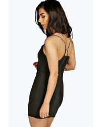 Boohoo Petite Rebecca Slinky Bodycon Dress With Back Detail