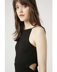 Topshop Petite Square Neck Cut Out Bodycon Dress