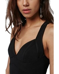 Topshop Plunge Ribbed Body Con Dress