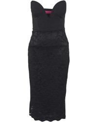 Boohoo Rhia Plunge Lace Overlay Bodycon Dress