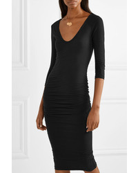 James Perse Ruched Stretch Cotton Jersey Dress