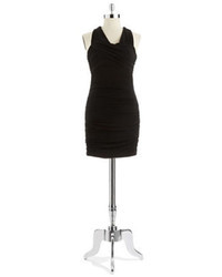 GUESS Ruched Wrap Front Bodycon Dress