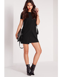 Missguided Short Sleeve Panel Front D Ring Bodycon Dress Black