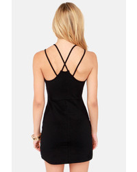 Solemio Strap Me Silly Black Bodycon Dress