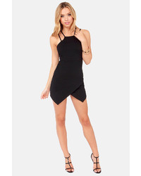 Solemio Strap Me Silly Black Bodycon Dress